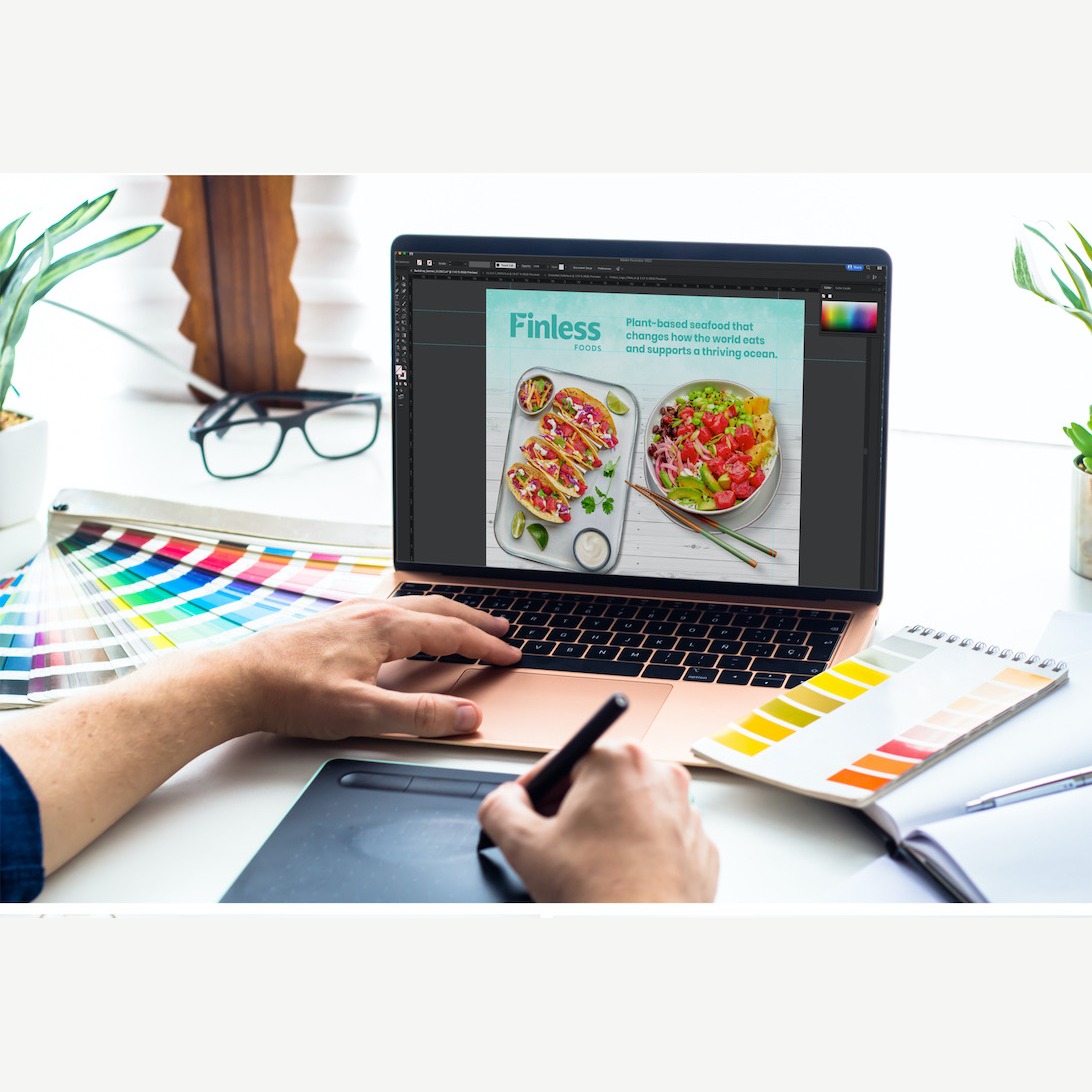 Original Finless Foods food photography and design process