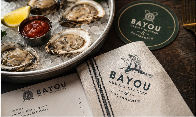 Bayou San Francisco identity applied to a new brand touchpoint