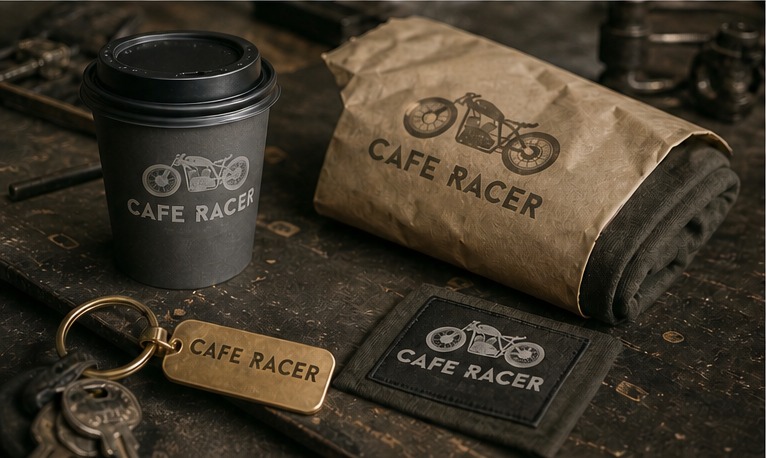 Café Racer identity applied to a new brand touchpoint