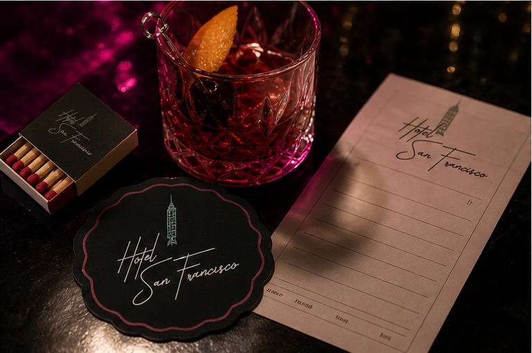 Hotel San Francisco identity applied to a new brand touchpoint