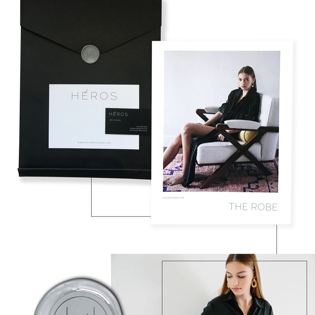 Original Héros stationery, editorial, and identity applications