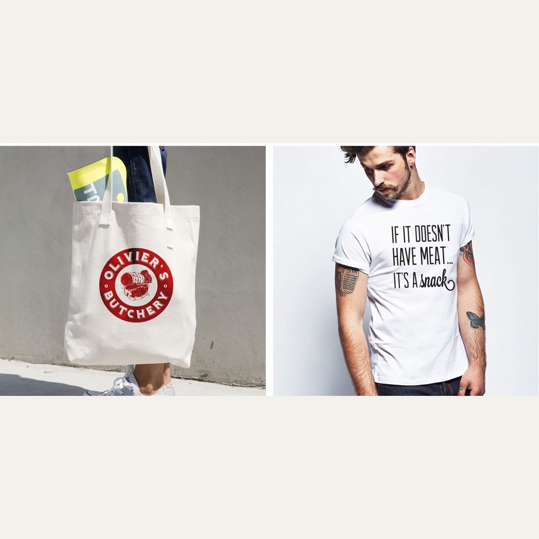 Original Olivier’s Butchery merchandise and campaign work
